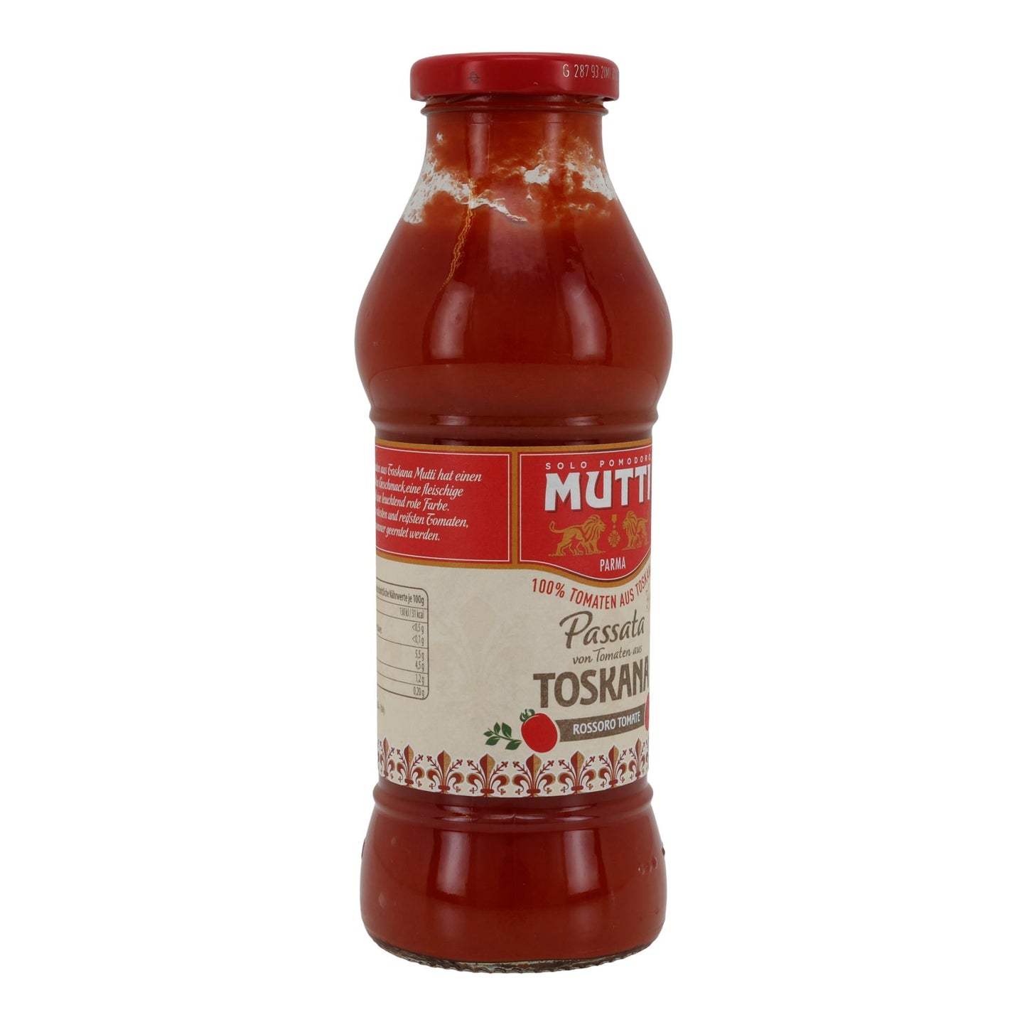 Passata di pomodori Mutti | Passata | dalla Toscana | bottiglia di vetro da 400 g