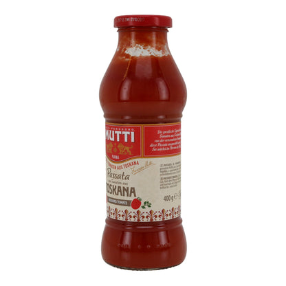 Passata di pomodori Mutti | Passata | dalla Toscana | bottiglia di vetro da 400 g