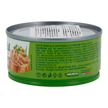 Pastă cu Măsline Mandy Vegetal | Aufstrich | Vegetarische Aufstrichpaste mit Oliven | 120 g