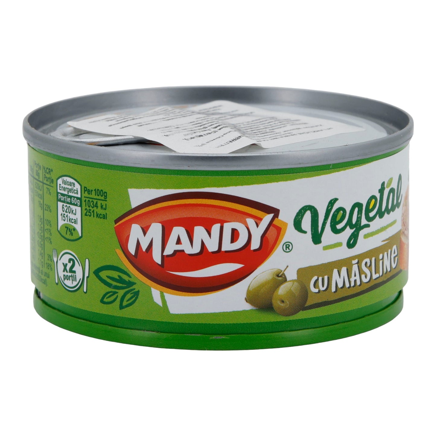Pastă cu Măsline Mandy Vegetal | Aufstrich | Vegetarische Aufstrichpaste mit Oliven | 120 g