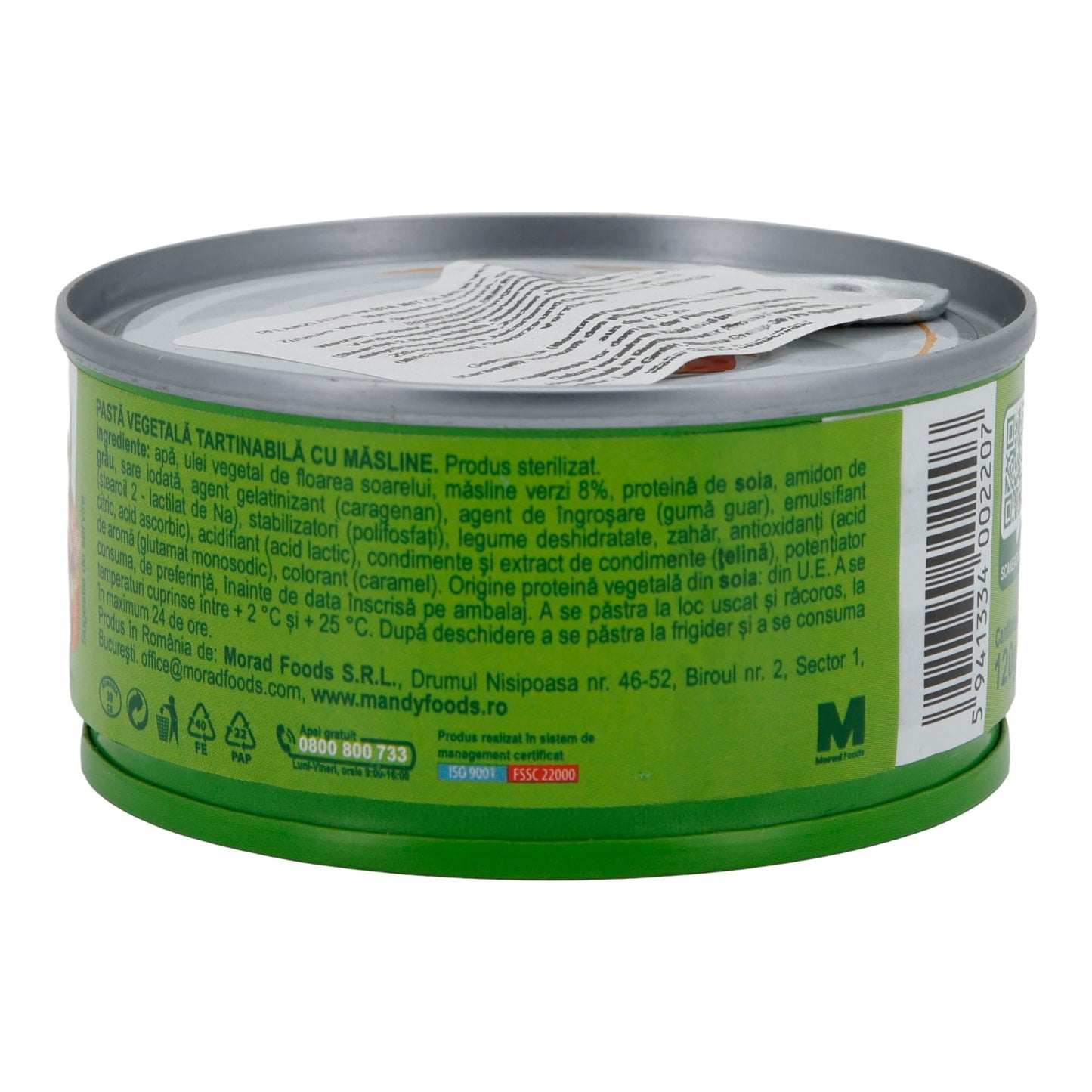 Pastă cu Măsline Mandy Vegetal | Aufstrich | Vegetarische Aufstrichpaste mit Oliven | 120 g