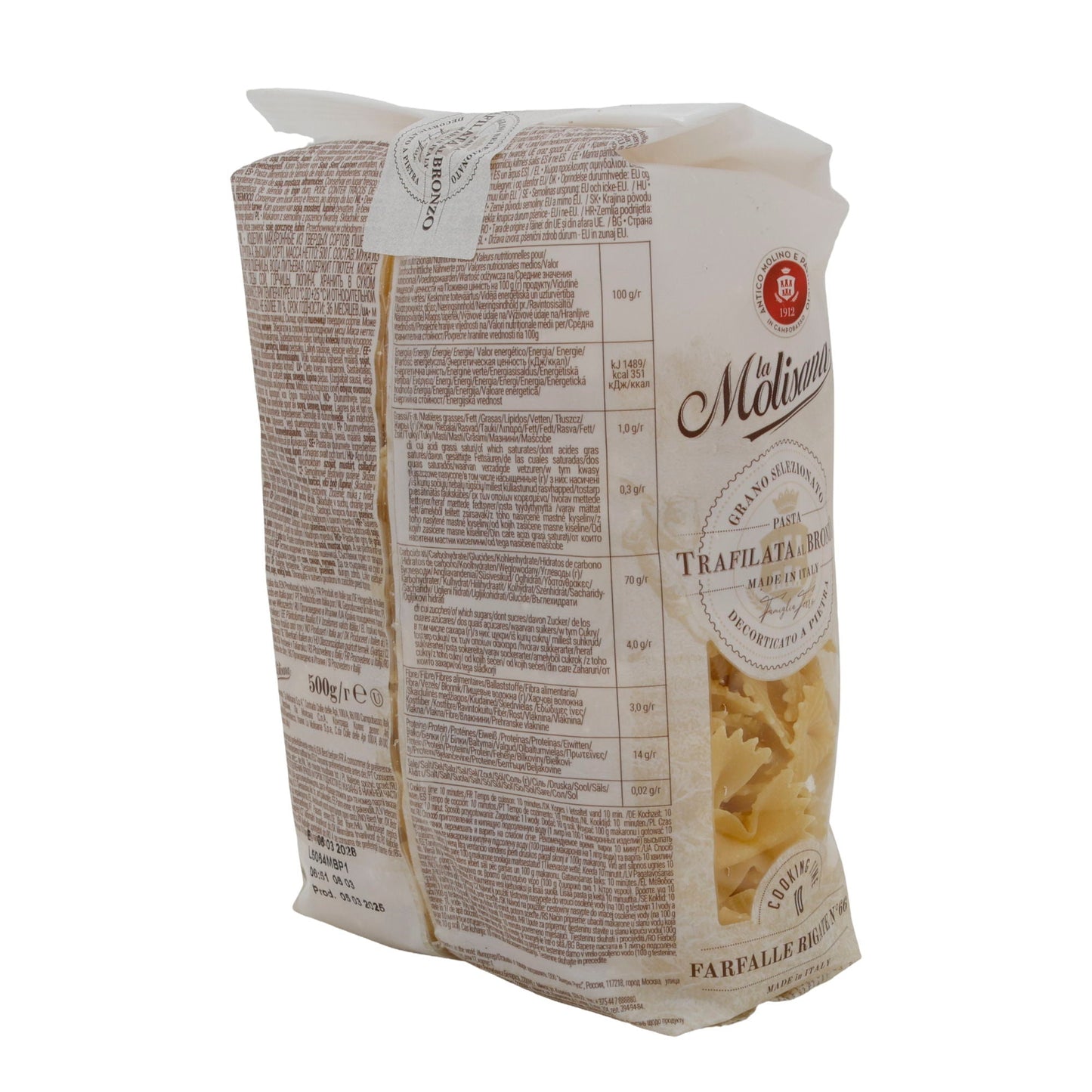 Pasta La Molisana | Farfalle Rigate N°66 | aus Hartweizengrieß | 500 g LA MOLISANA