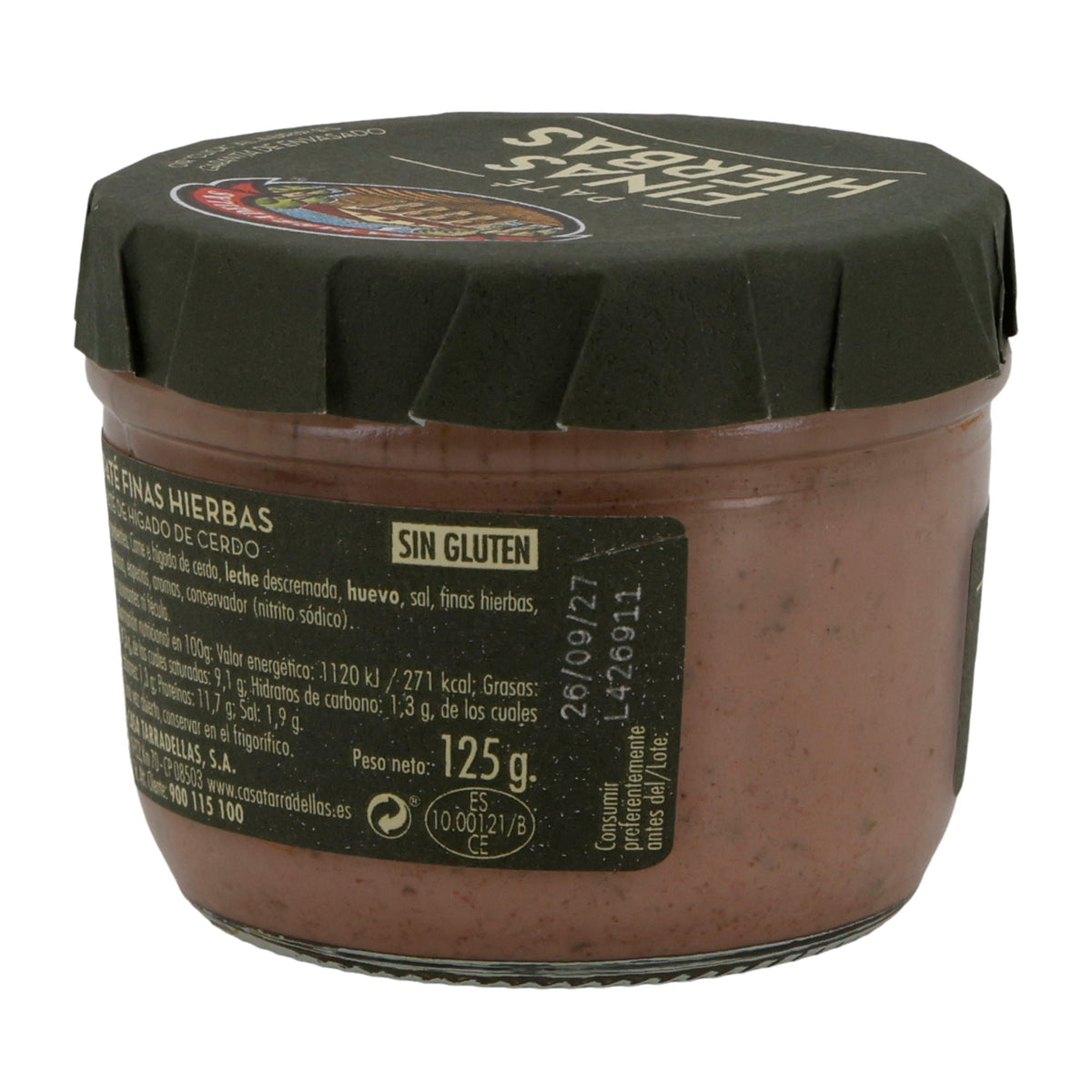 Paté Casa Tarradellas | Finas Hierbas | Schweineleberpastete mit feinen Kräutern | 125 g Silca
