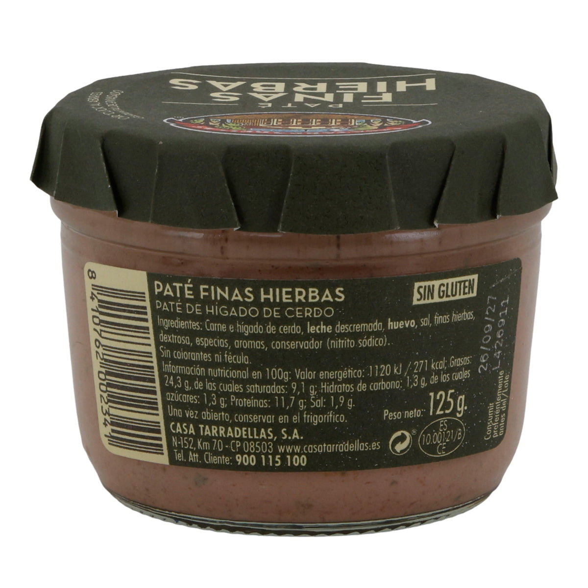 Paté Casa Tarradellas | Finas Hierbas | Schweineleberpastete mit feinen Kräutern | 125 g Silca