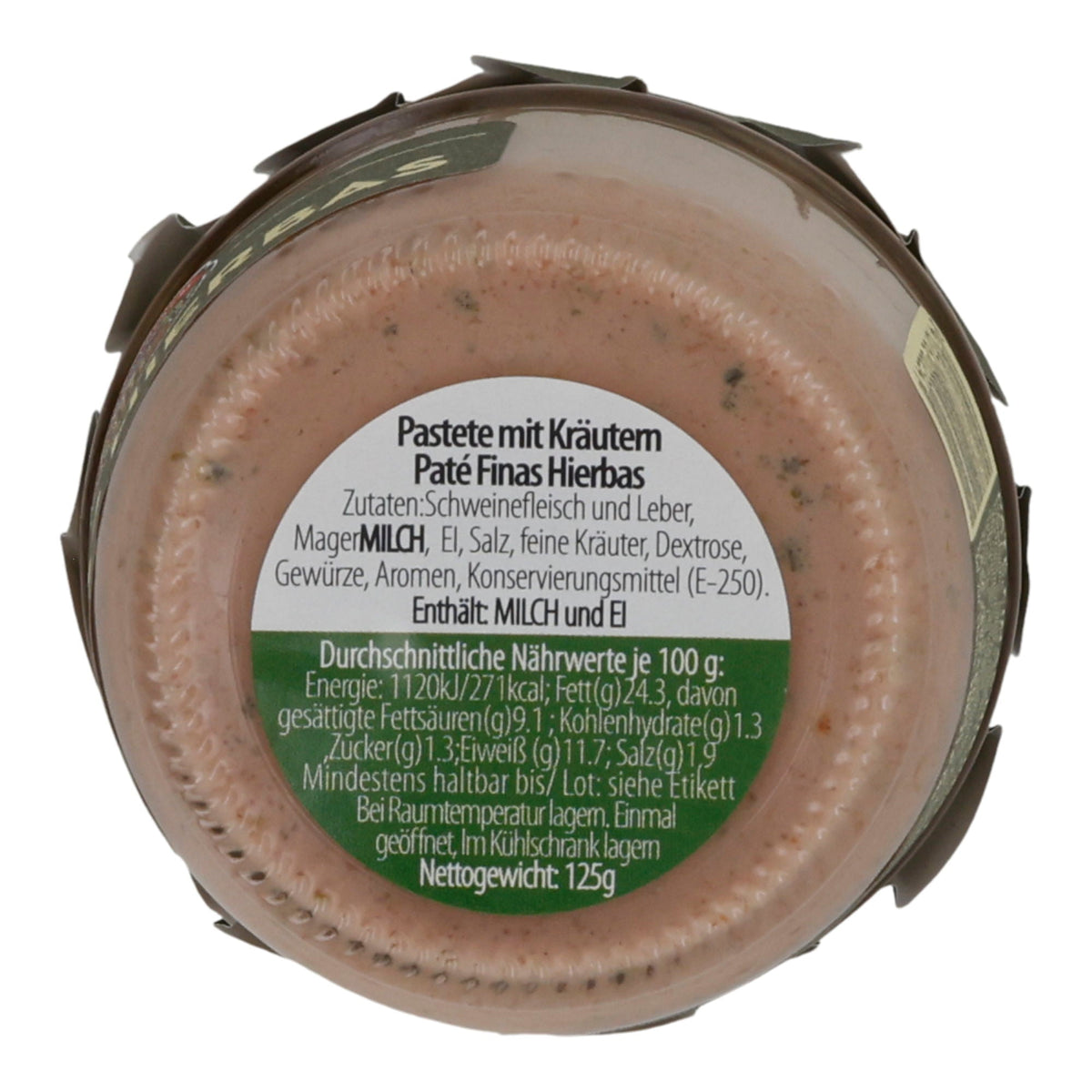 Paté Casa Tarradellas | Finas Hierbas | Schweineleberpastete mit feinen Kräutern | 125 g Silca