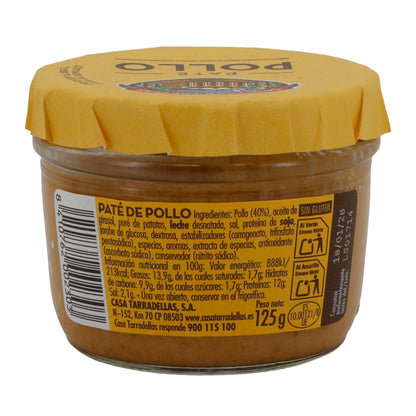 Paté Casa Tarradellas | Hühnerpastete ohne Gluten | Proteinreich & streichzart | 125 g Glas Silca