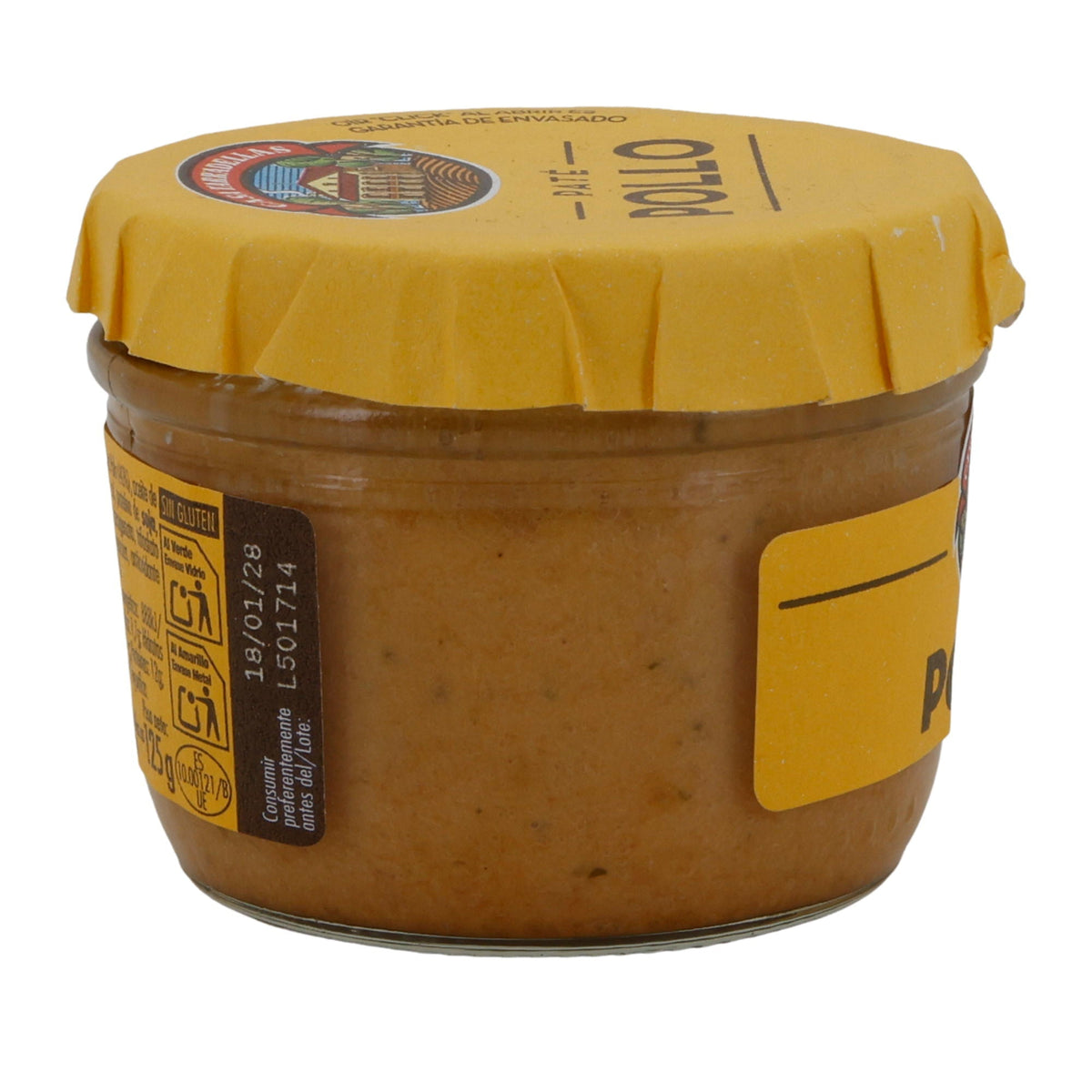 Paté Casa Tarradellas | Hühnerpastete ohne Gluten | Proteinreich & streichzart | 125 g Glas Silca