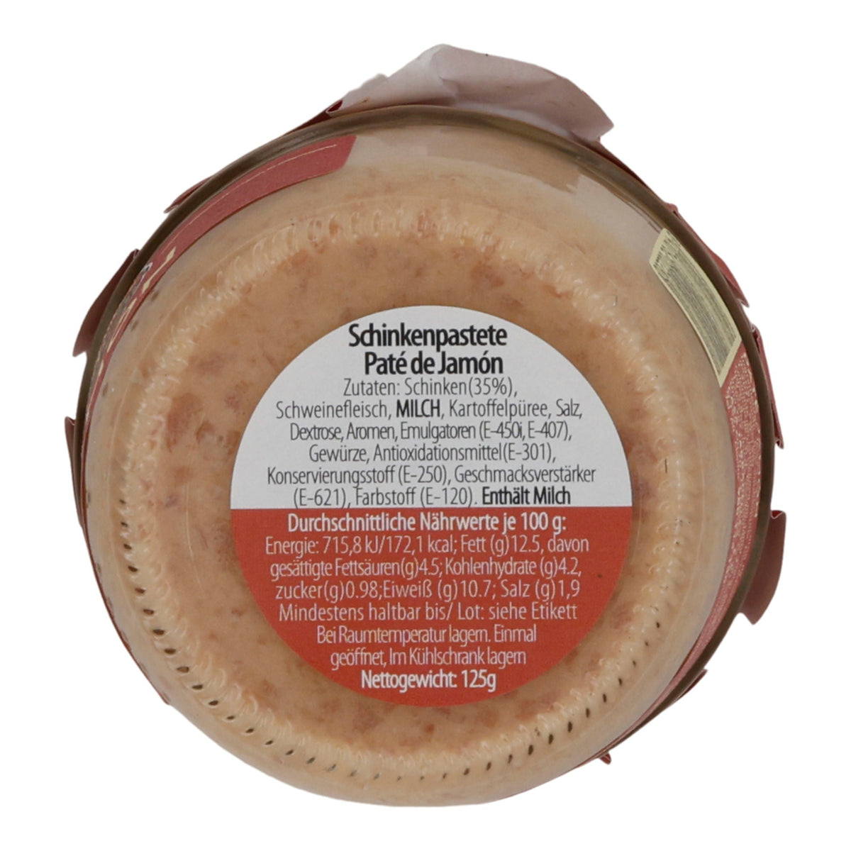 Paté Casa Tarradellas | Schinken-Aufstrich | glutenfrei & streichzart | 125g Glas