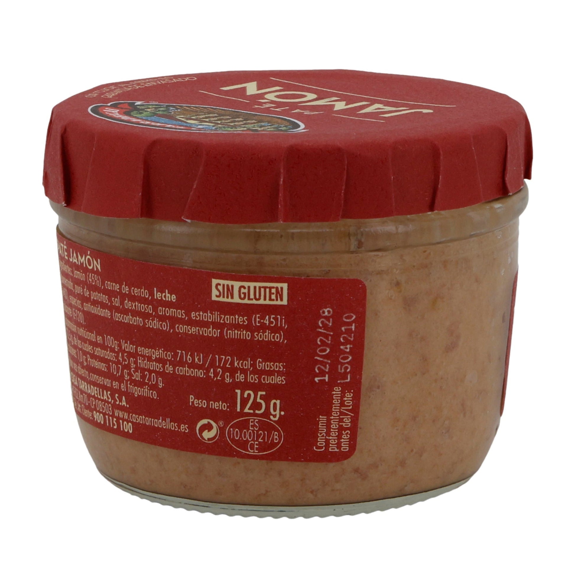 Paté Casa Tarradellas | Schinken-Aufstrich | glutenfrei & streichzart | 125g Glas Silca