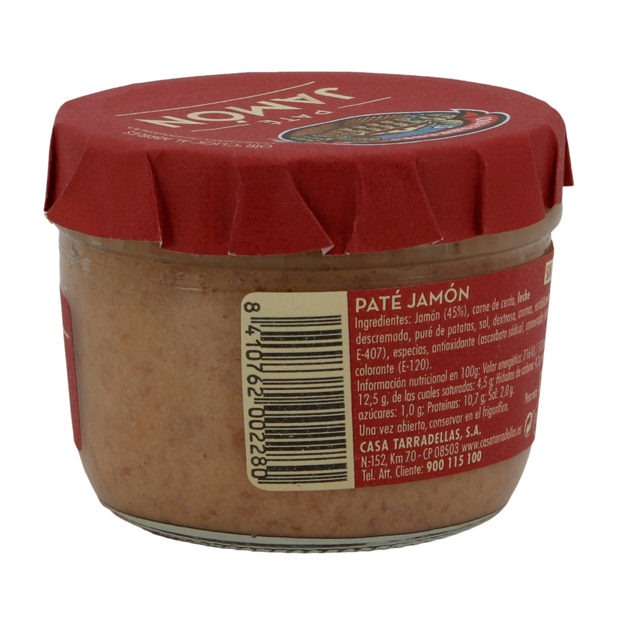 Paté Casa Tarradellas | Schinken-Aufstrich | glutenfrei & streichzart | 125g Glas