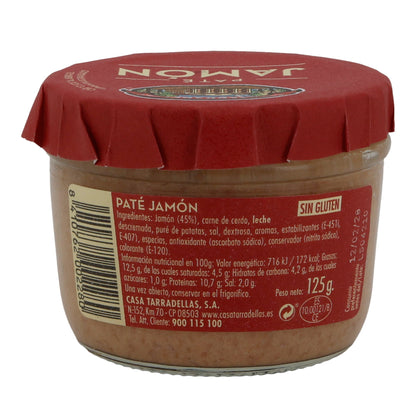Paté Casa Tarradellas | Schinken-Aufstrich | glutenfrei & streichzart | 125g Glas Silca