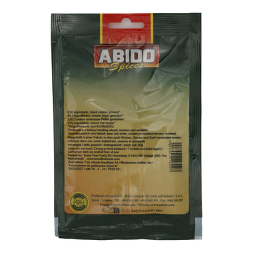 Pfeffer Abido | schwarz, gemahlen | intensiver Geschmack aus dem Libanon | 50 g - Taste Your World