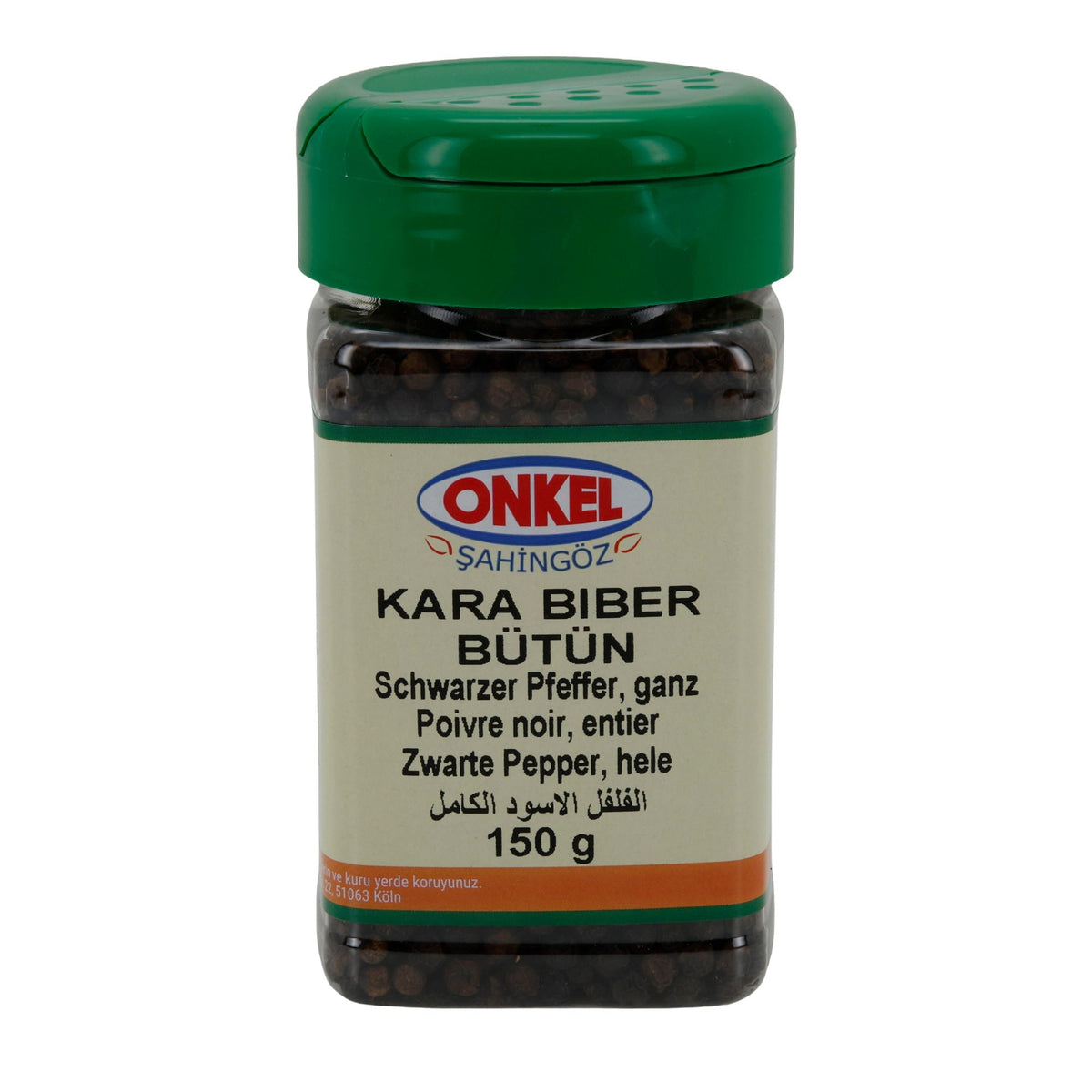 Pfeffer Onkel Kara Biber Bütün | Pfeffer | Schwarzer Pfeffer ganz | 150 g