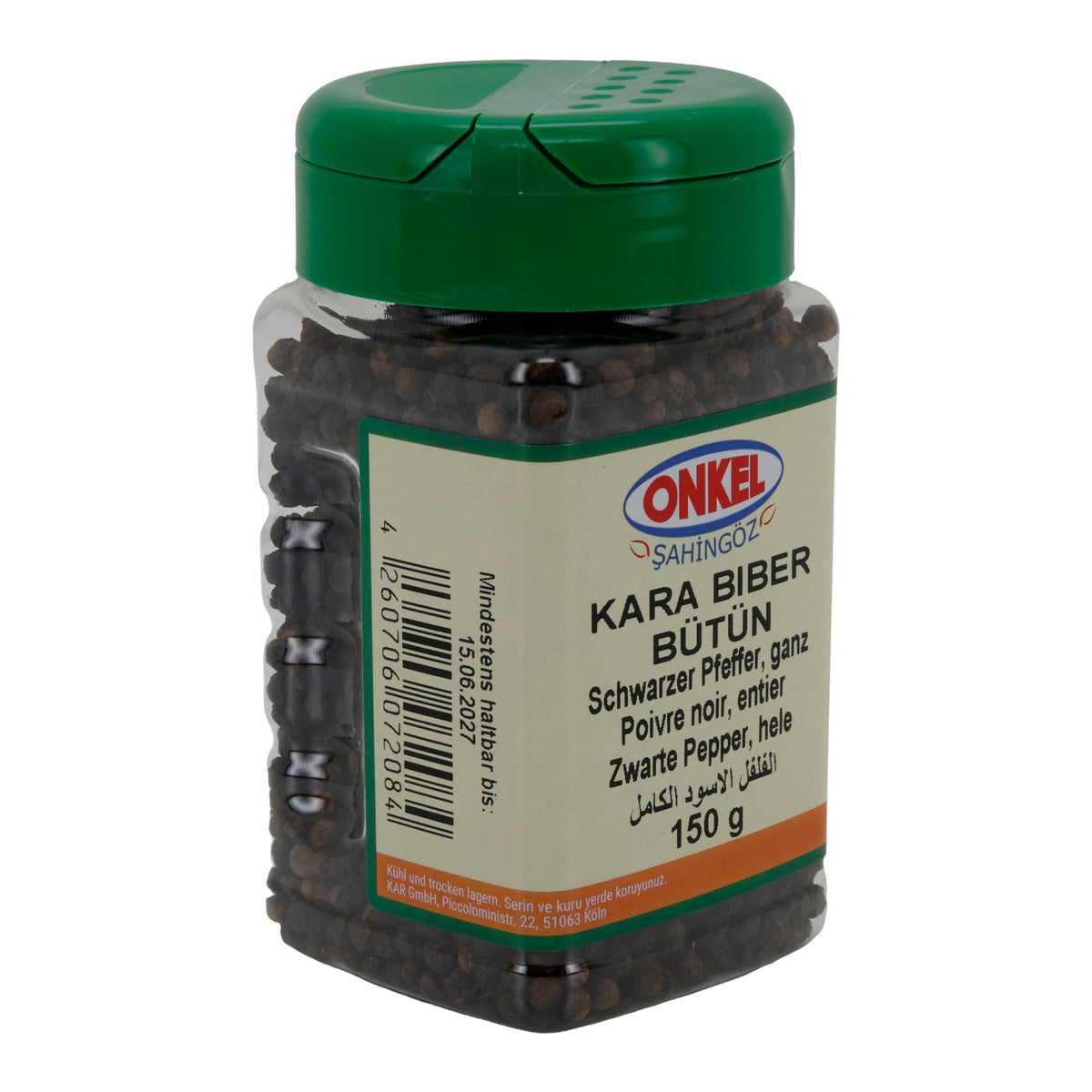 Pfeffer Onkel Kara Biber Bütün | Pfeffer | Schwarzer Pfeffer ganz | 150 g ONKEL GEWUERZE
