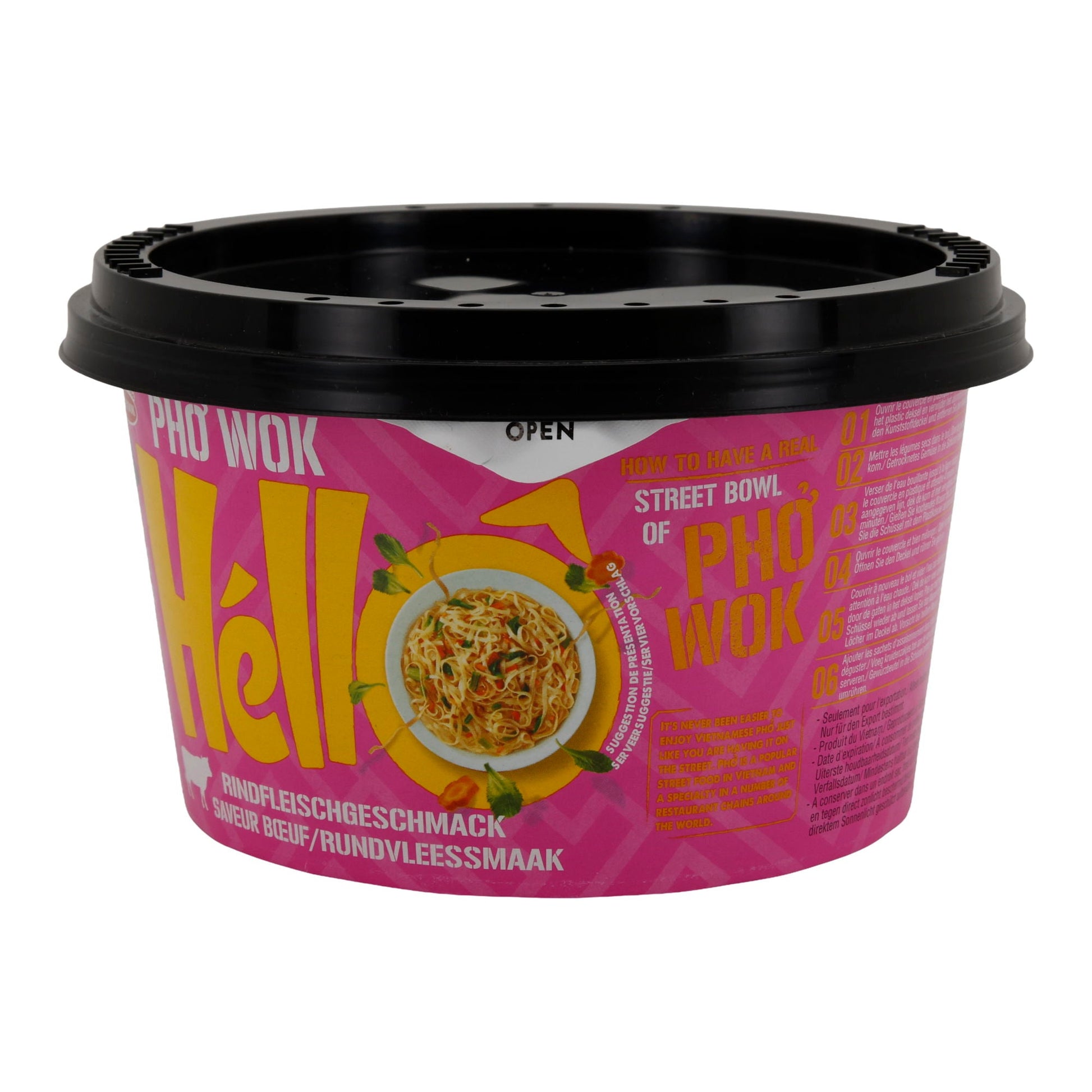 Phở Wok Hèllo Acecook | Vietnamesische Woknudeln | Mit Rindfleischgeschmack | 76 g - Taste Your World