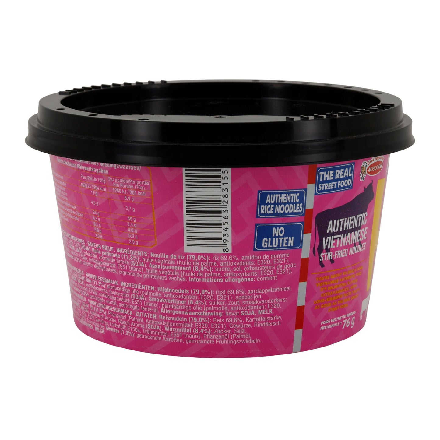 Phở Wok Hèllo Acecook | Vietnamesische Woknudeln | Mit Rindfleischgeschmack | 76 g - Taste Your World