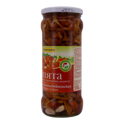 Pilze Steinhauer | Chinese stokzwammetjes | Knapperige paddenstoelen in pittige infusie | 530 g