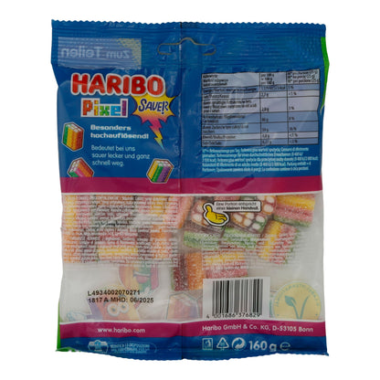 Pixel Sauer Haribo | Caramelle gommose vegane e acide | In forma di pixel | 160 g