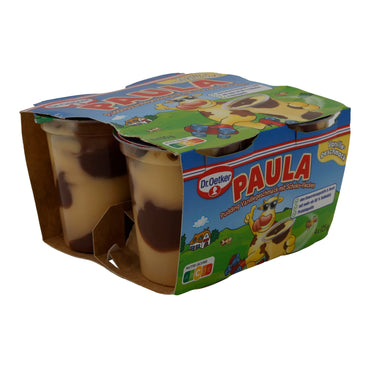 Pudding Dr. Oetker Paula Pudding Vanille mit Schoko-Flecken | Cremiger Milchpudding | 4 x 125 g DR.OETKER