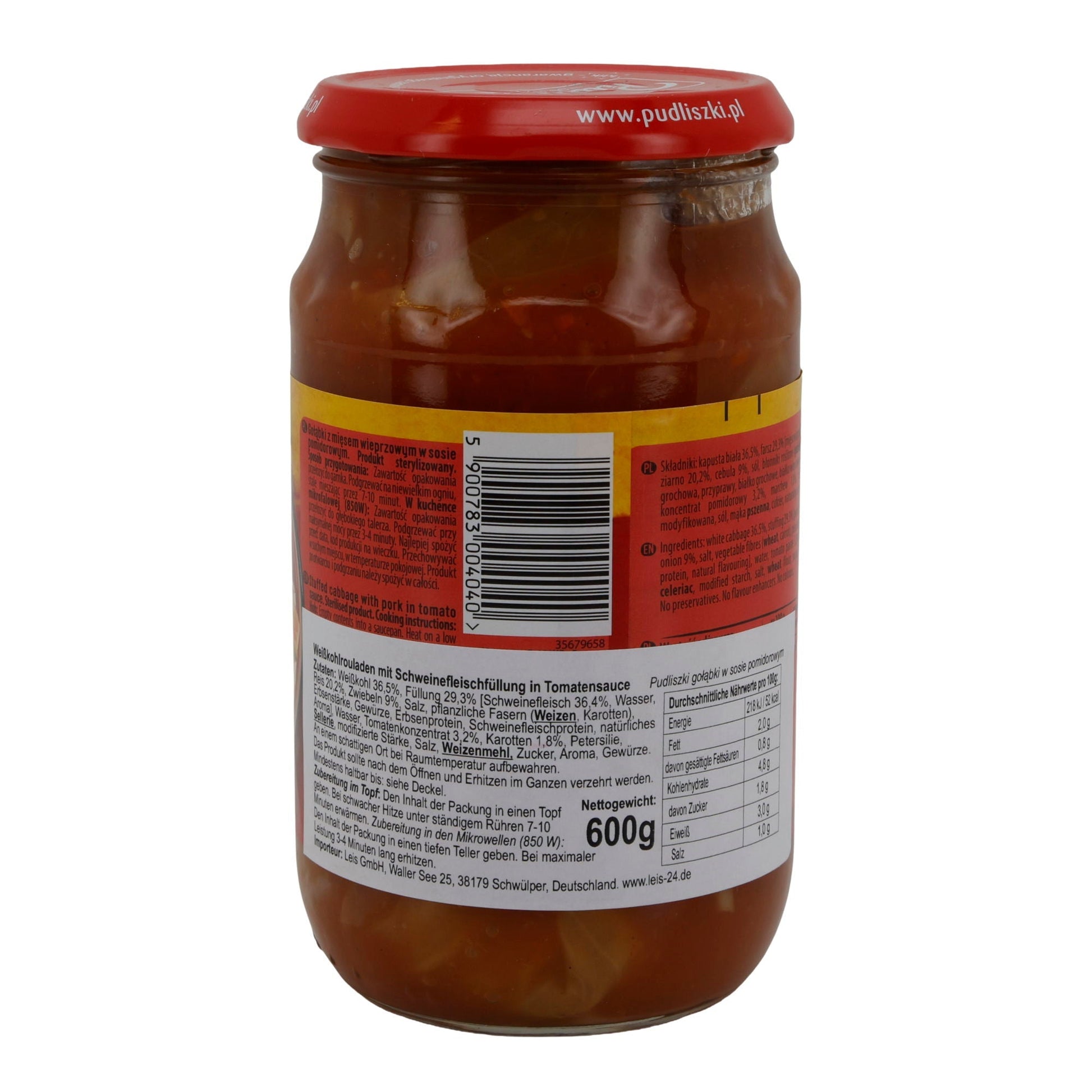 Pudliszki Gołąbki | Weißkohlrouladen mit Schweinefleischfüllung in Tomatensauce | 600 g PL