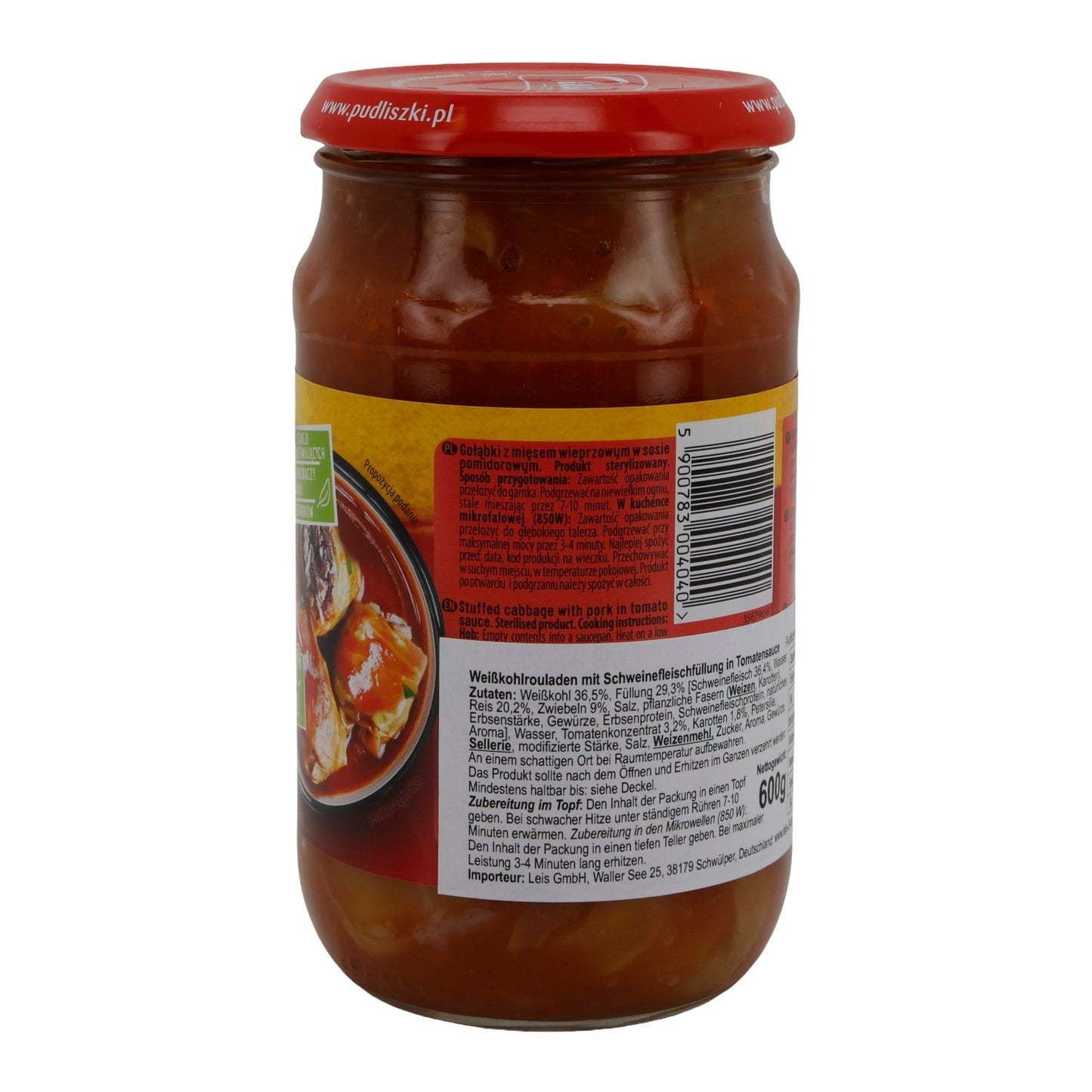 Pudliszki Gołąbki | Weißkohlrouladen mit Schweinefleischfüllung in Tomatensauce | 600 g PL