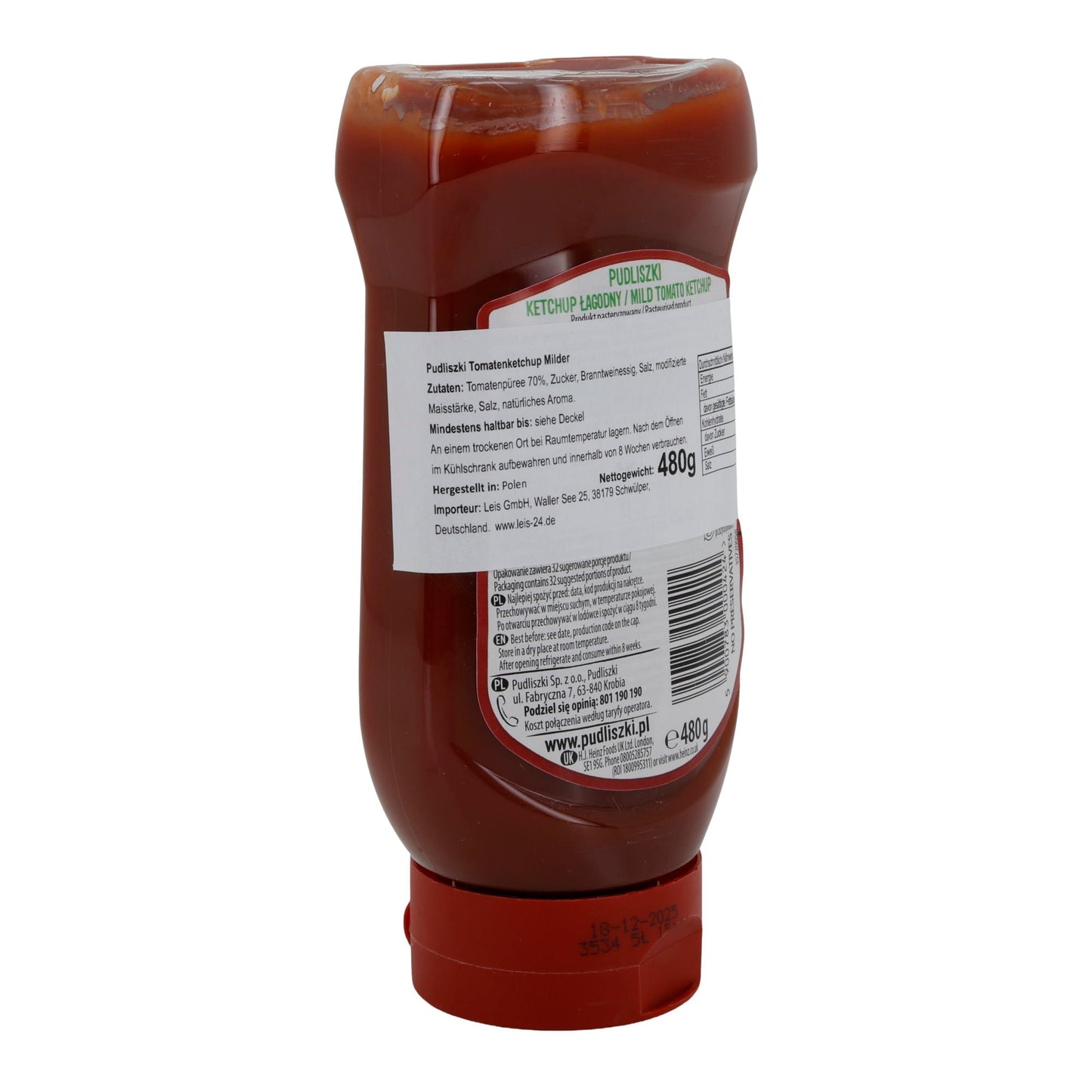 Pudliszki | Ketchup łagodny | Milder Tomatenketchup aus polnischen Tomaten | 480 g PL