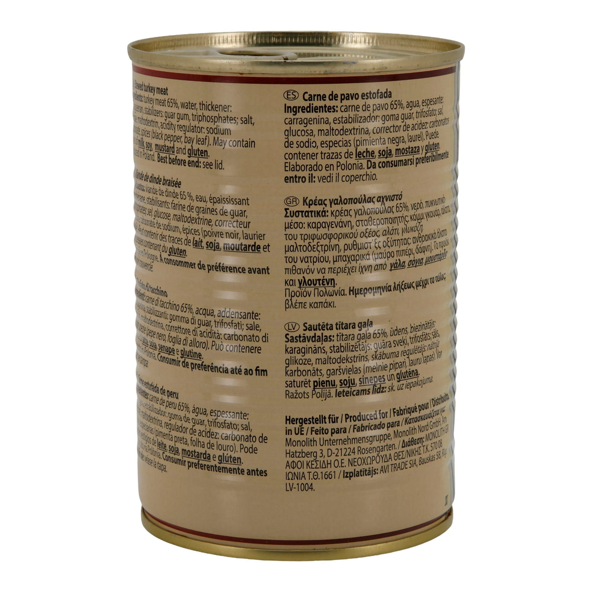 Putenfleisch MARKE No.1 | Geschmort | Tafelfertige Fleischkonserve | 400 g Dose - Taste Your World