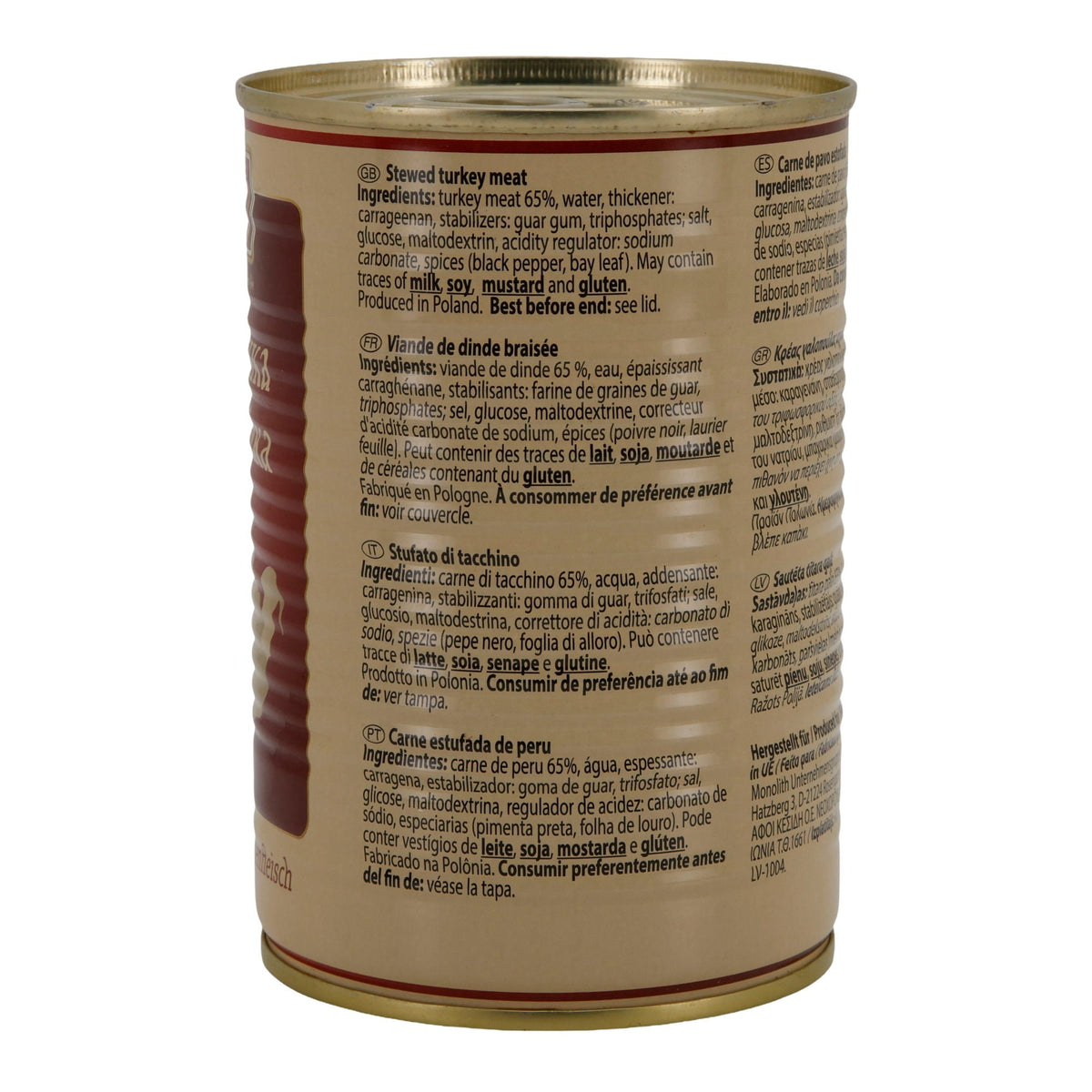 Putenfleisch MARKE No.1 | Geschmort | Tafelfertige Fleischkonserve | 400 g Dose - Taste Your World