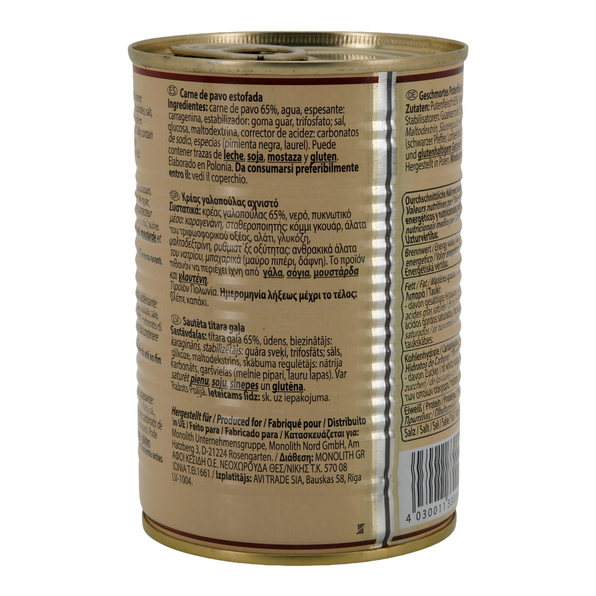 Putenfleisch MARKE No.1 | Geschmort | Tafelfertige Fleischkonserve | 400 g Dose - Taste Your World