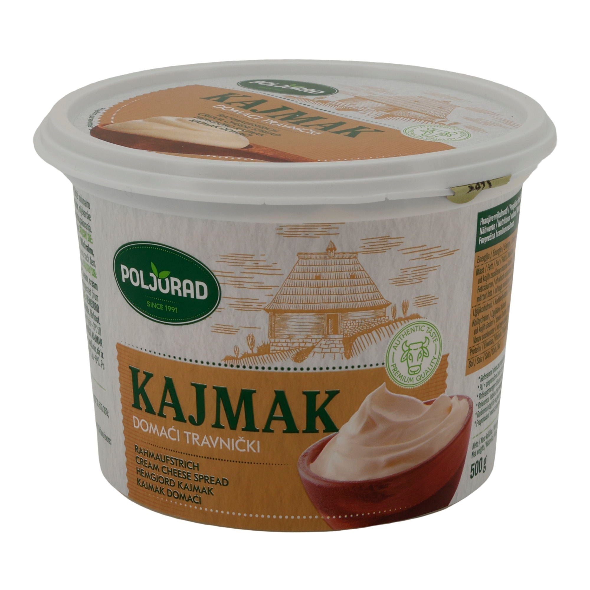Rahmaufstrich Kajmak Domaći Travnički | Traditionell | Aus Bosnien | 500 g POLJORAD