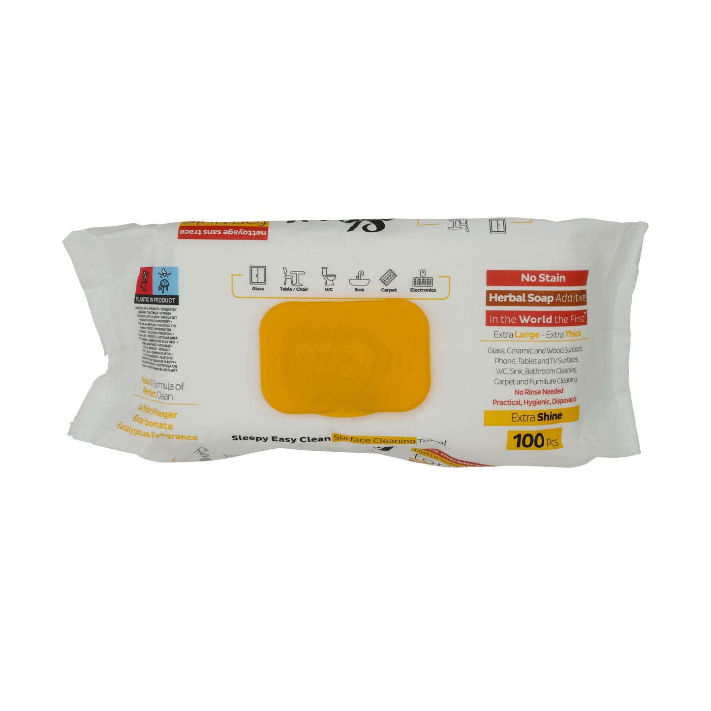 Reinigungstücher Sleepy Easy Clean | Feuchttücher für Oberflächen | Mit Kräuterseife | 100 Stück - Taste Your World