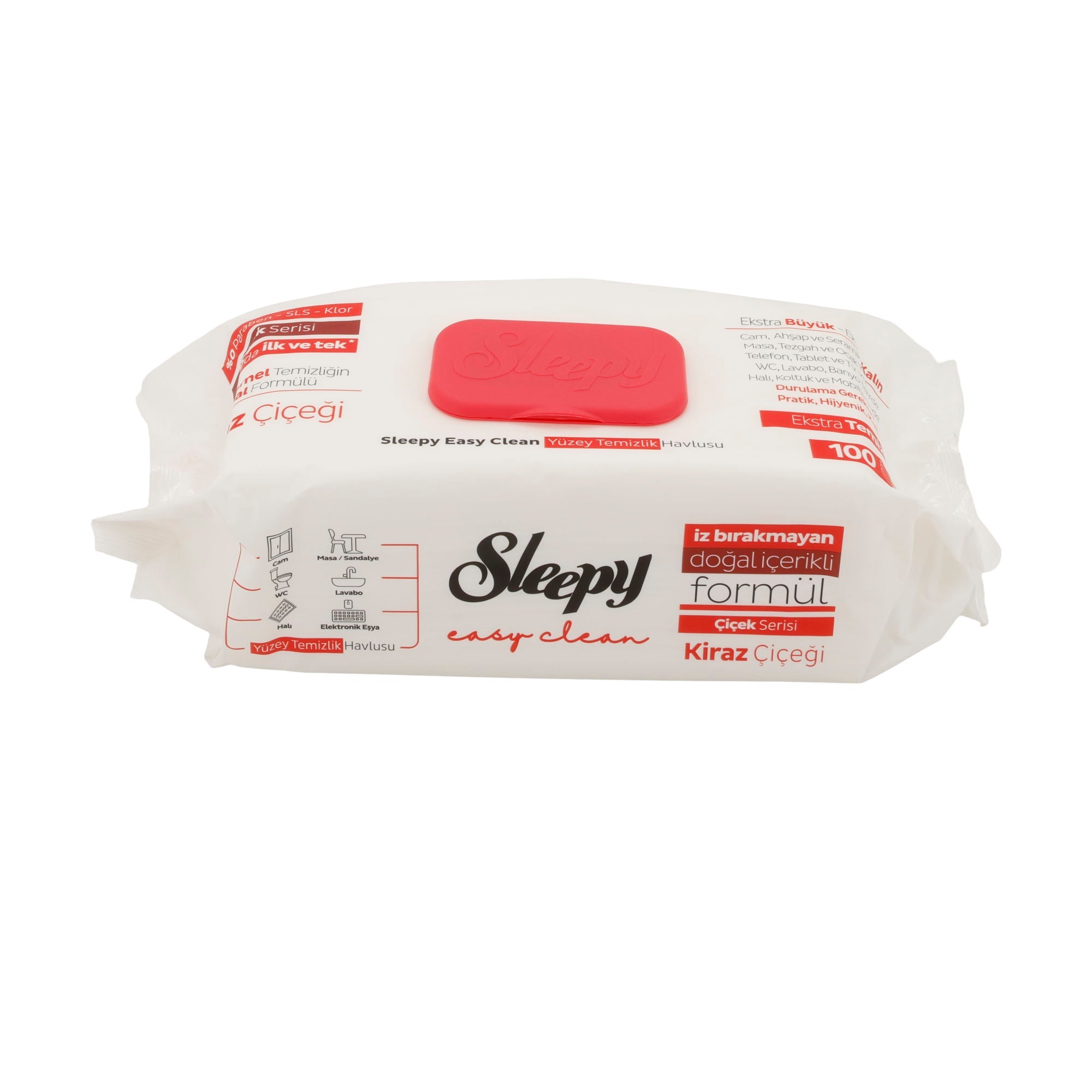 Reinigungstücher Sleepy Easy Clean | Feuchttücher Rot für Oberflächen | 100 Stück - Taste Your World