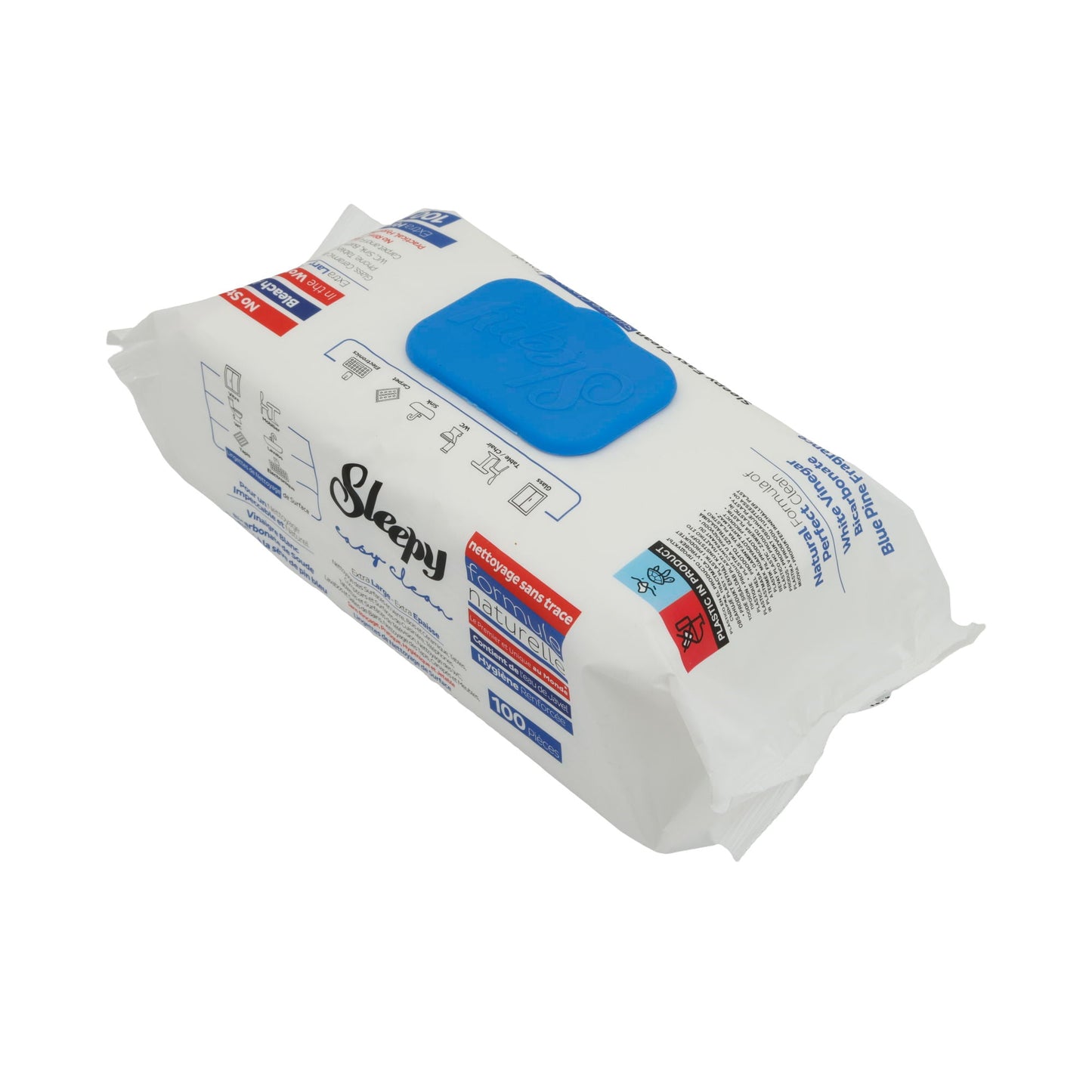 Reinigingsdoekjes Sleepy Easy Clean | Oppervlakken | Met azijn & blauwe dennengeur | 100 stuks