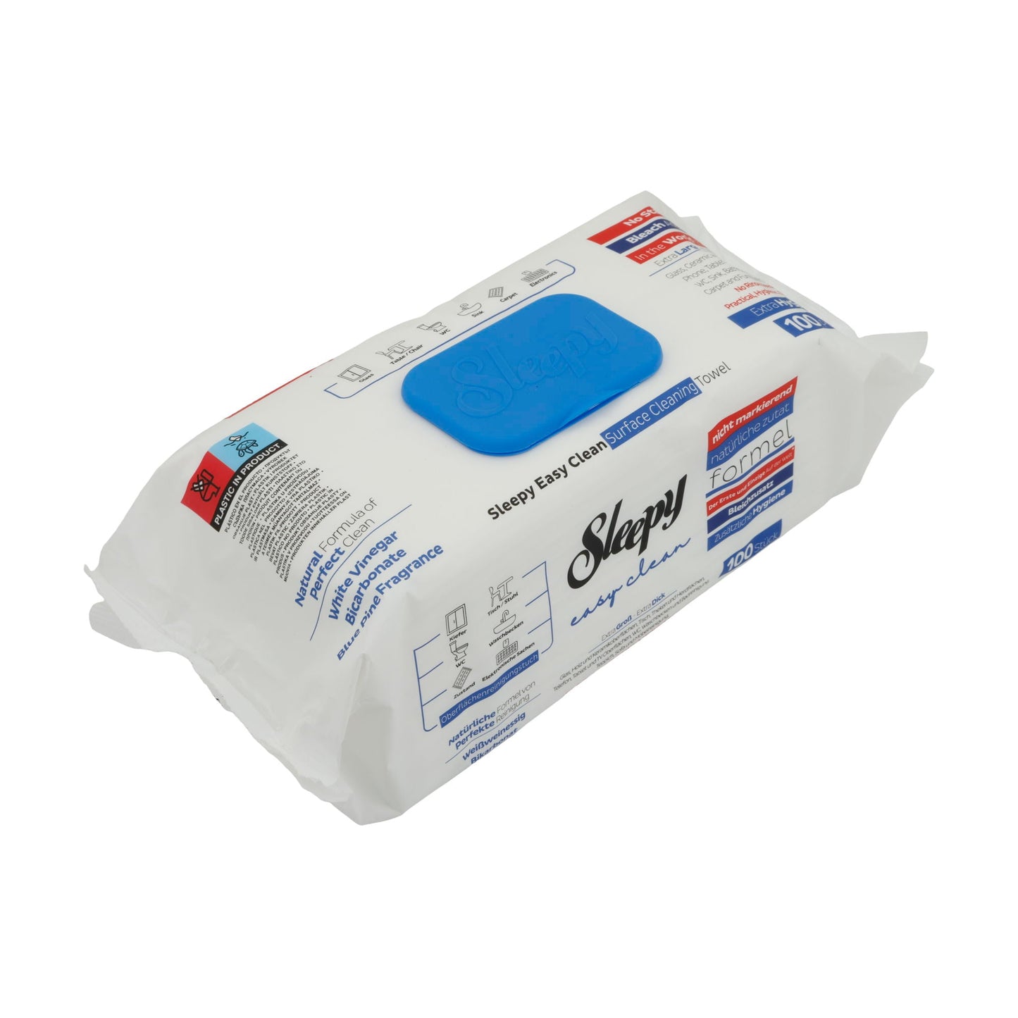 Reinigingsdoekjes Sleepy Easy Clean | Oppervlakken | Met azijn & blauwe dennengeur | 100 stuks