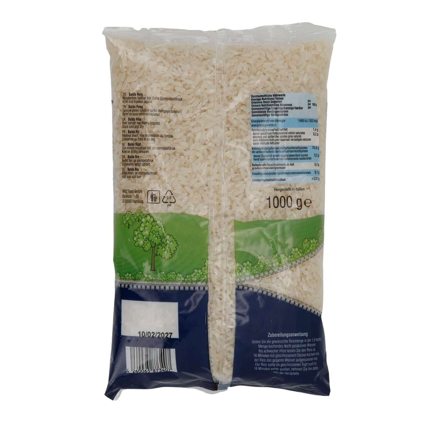 Reis Dere Baldo | Riso a chicco tondo | piatti mediterranei e orientali | 1000 g