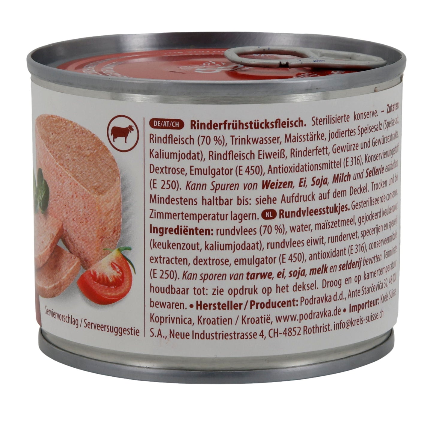 Viande de petit-déjeuner de bœuf Podravka | Viande | Viande de petit-déjeuner de bœuf fumée | 200 g