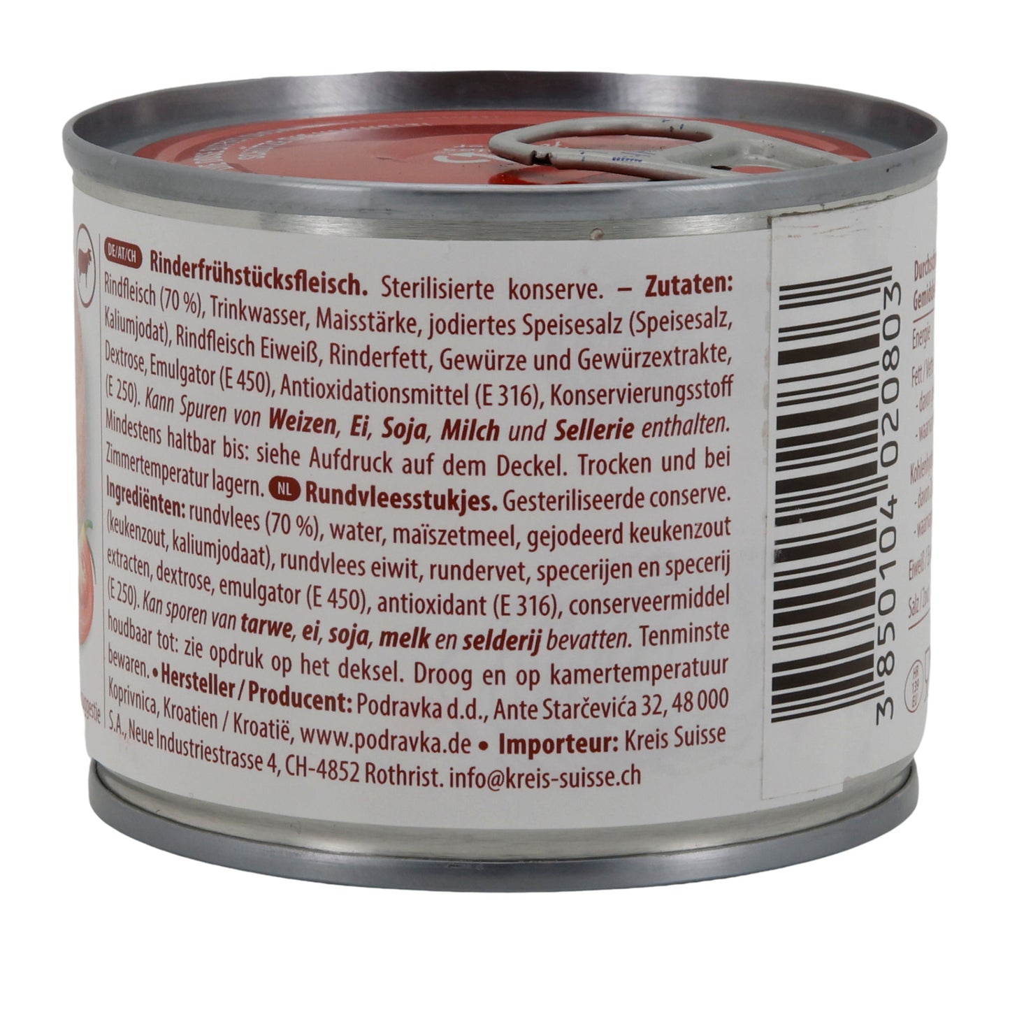 Viande de petit-déjeuner de bœuf Podravka | Viande | Viande de petit-déjeuner de bœuf fumée | 200 g