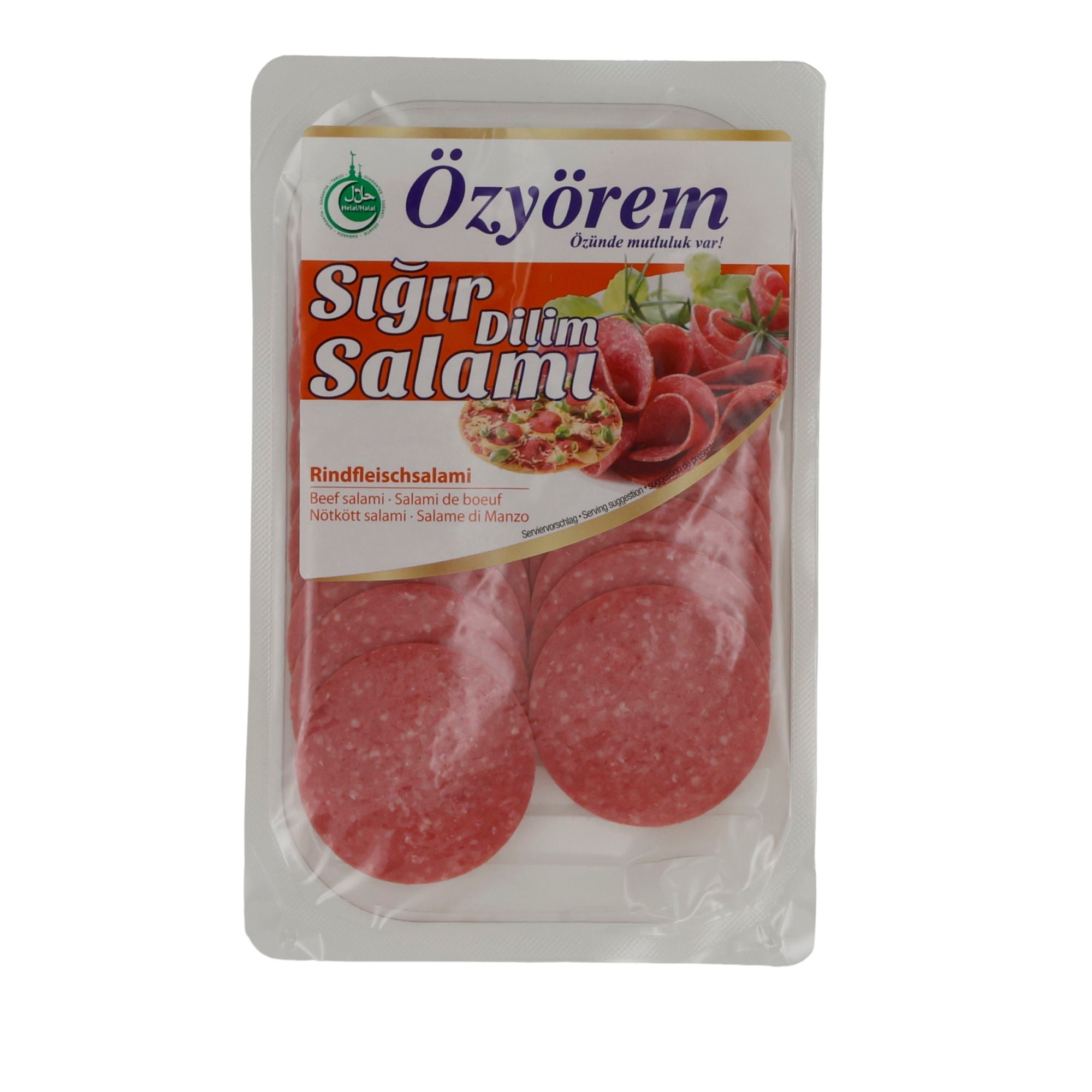 Rindersalami Özyörem Rindersalami | Halal | Mit Geflügelfleisch, geräuchert | 80 g OEZYOEREM