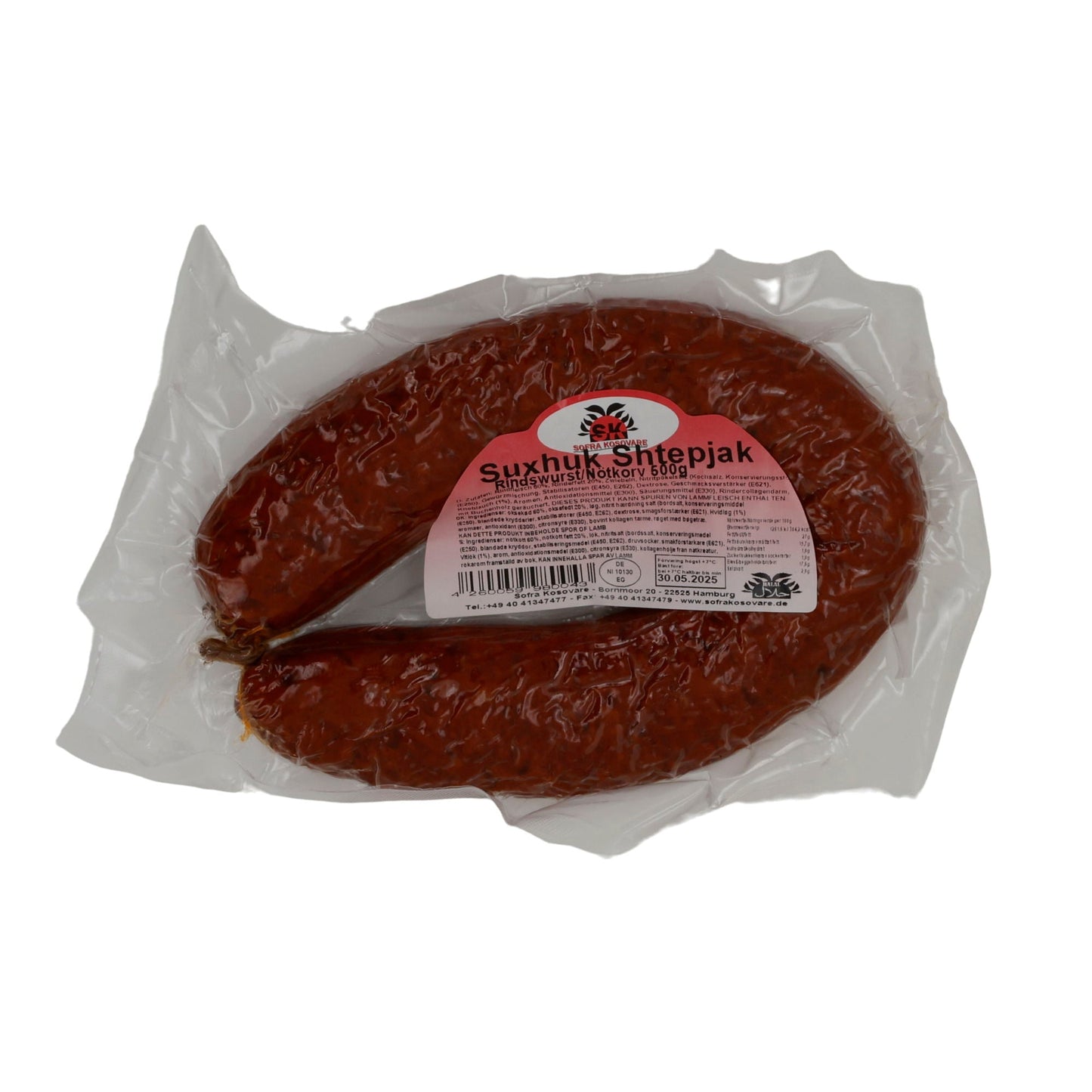 Rinderwurst Suxhuk | Shtepjak | Luftgetrocknet, würzig | 500 g SOFRA KOSOVARE