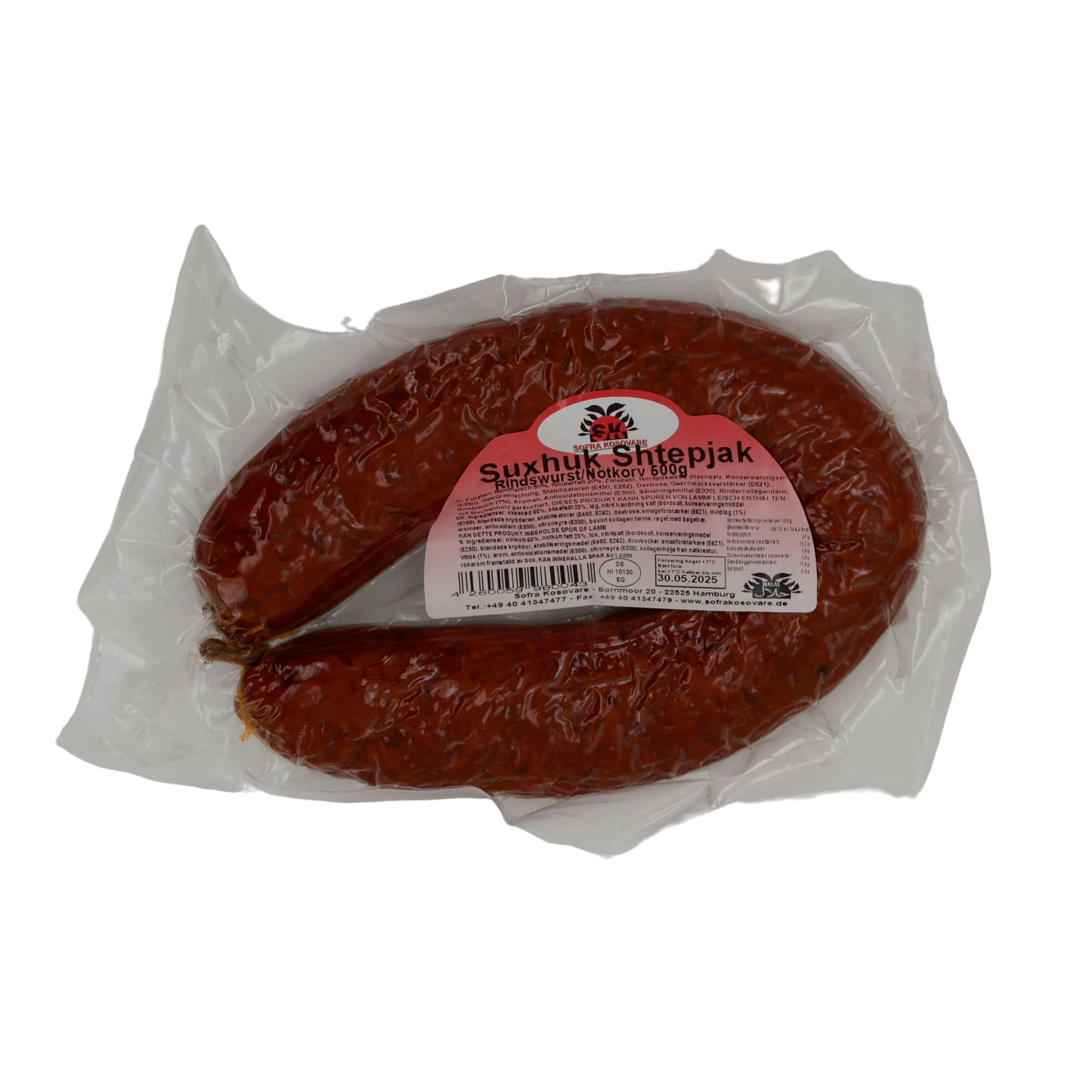 Rinderwurst Suxhuk | Shtepjak | Luftgetrocknet, würzig | 500 g SOFRA KOSOVARE