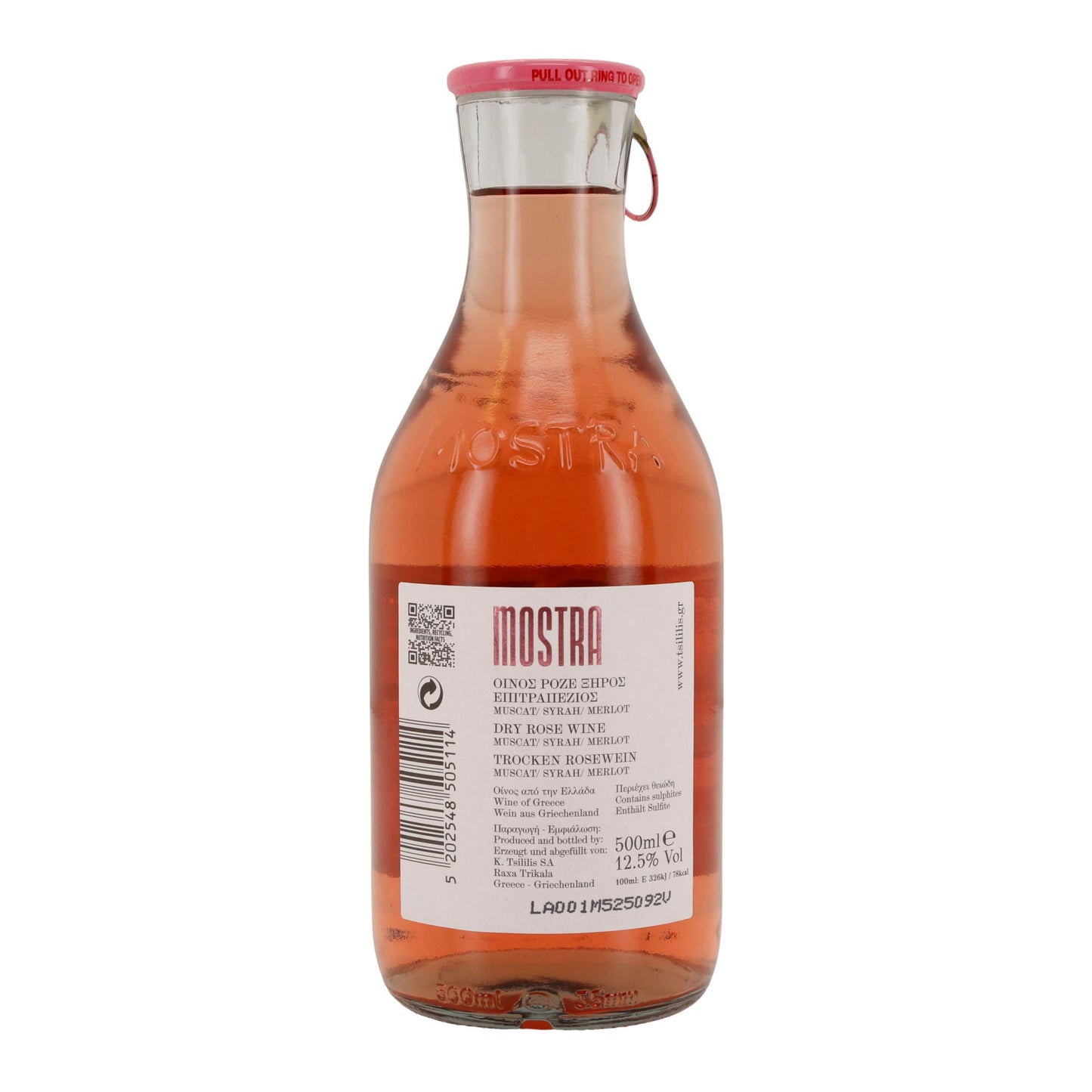 Roséwein Mostra | Trocken | Muscat, Syrah & Merlot | 500 ml