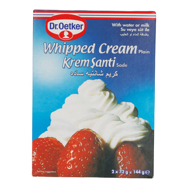 Sahne Dr. Oetker | Whipped Cream Plain (Krem Şanti) | vielseitige Sahne für Desserts und Kuchen | 2 x 72 g - Taste Your World