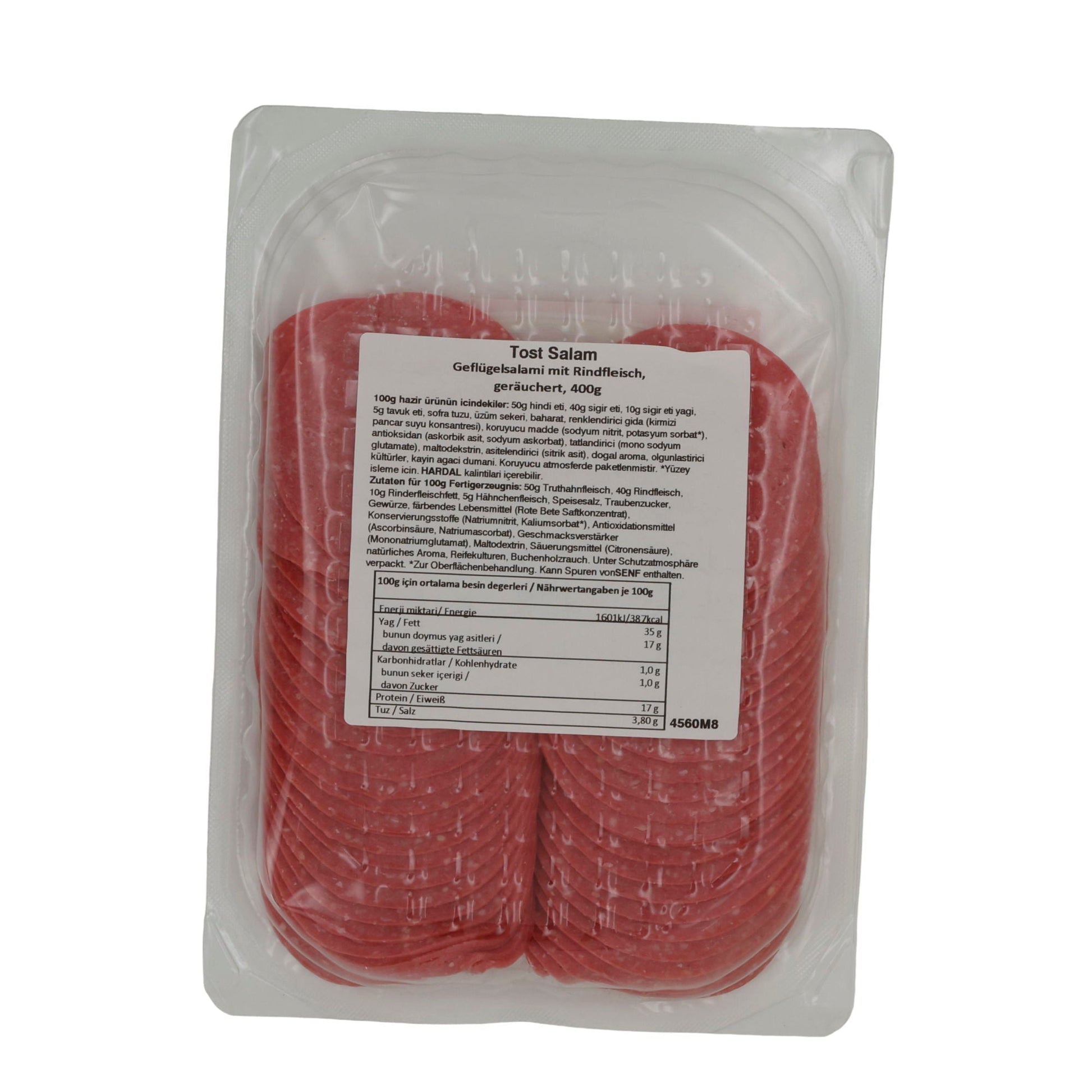 Salam Leziz Tost Salam | Geräucherte Geflügelsalami | Mit Rindfleisch | 400 g LEZIZ