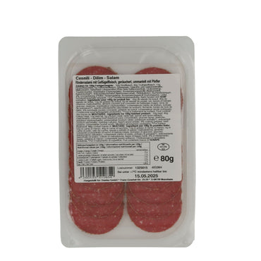 Salam Özöyrem | Çeşnili Dilim Salam | Rindersalami mit Geflügelfleisch und Pfeffer | 80 g OEZYOEREM