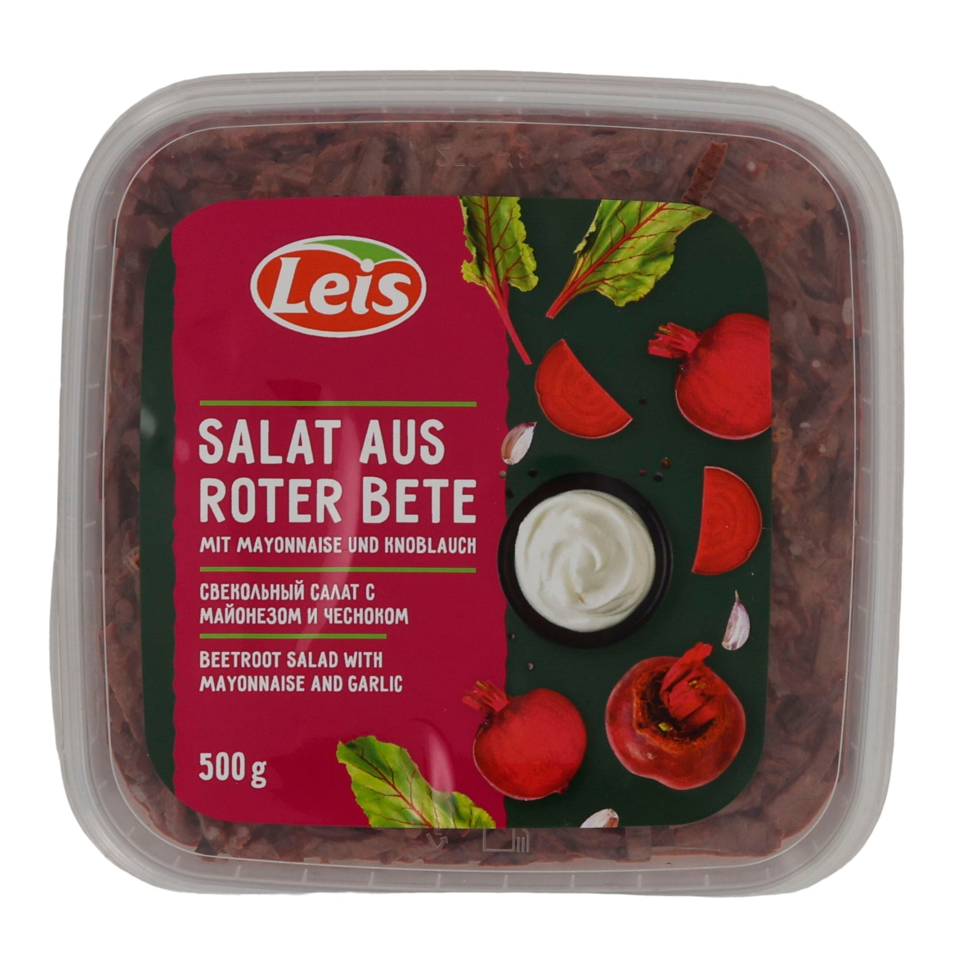 Salat Leis Salat aus Roter Bete | Salat | Mit Mayonnaise und Knoblauch | 500 g LEIS