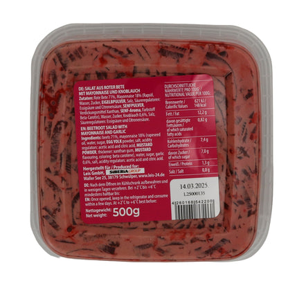 Salat Leis Salat aus Roter Bete | Salat | Mit Mayonnaise und Knoblauch | 500 g LEIS
