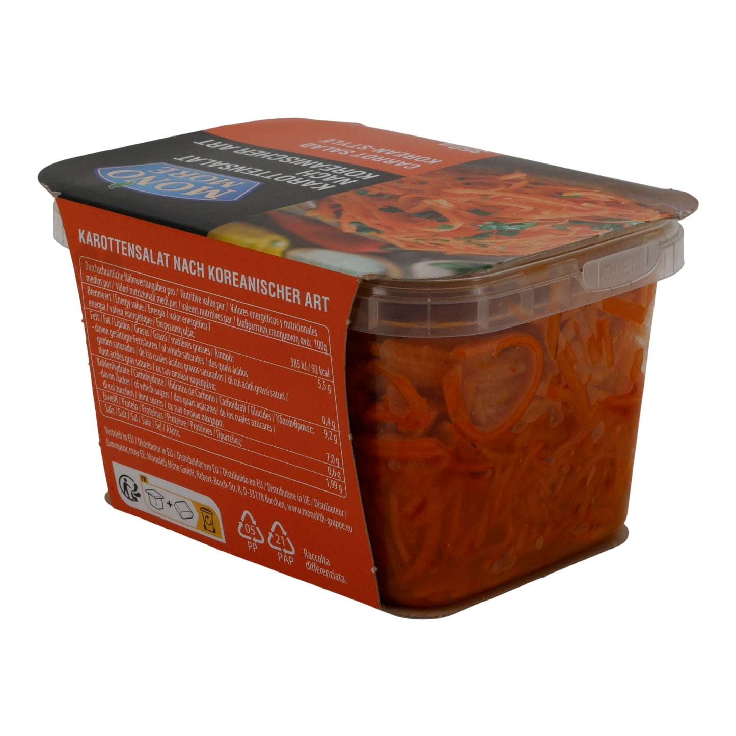 Salat Mono More Karottensalat nach koreanischer Art | Salat | Pikant gewürzt und aromatisch | 350 g