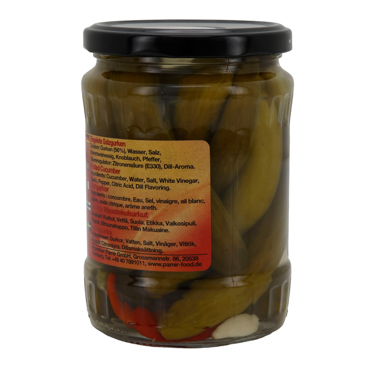 Salzgurken Pamir | Eingelegt | knackig, würzige Lake | 560 g Glas