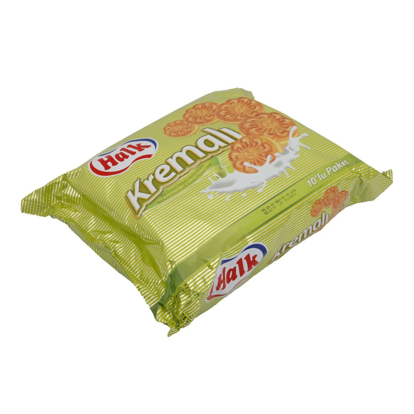 Biscotti sandwich Halk | Biscotti sandwich con crema | Con ripieno di crema alla banana, confezione da 10 | 500 g