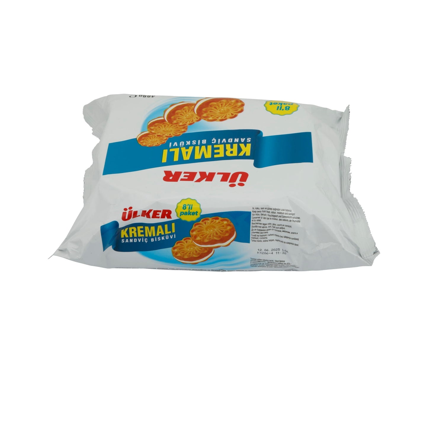 Sandwichkekse Ülker Kremalı | Kekse |  Doppelkeks mit Vanillecreme, 8er Pack | 488 g UELKER